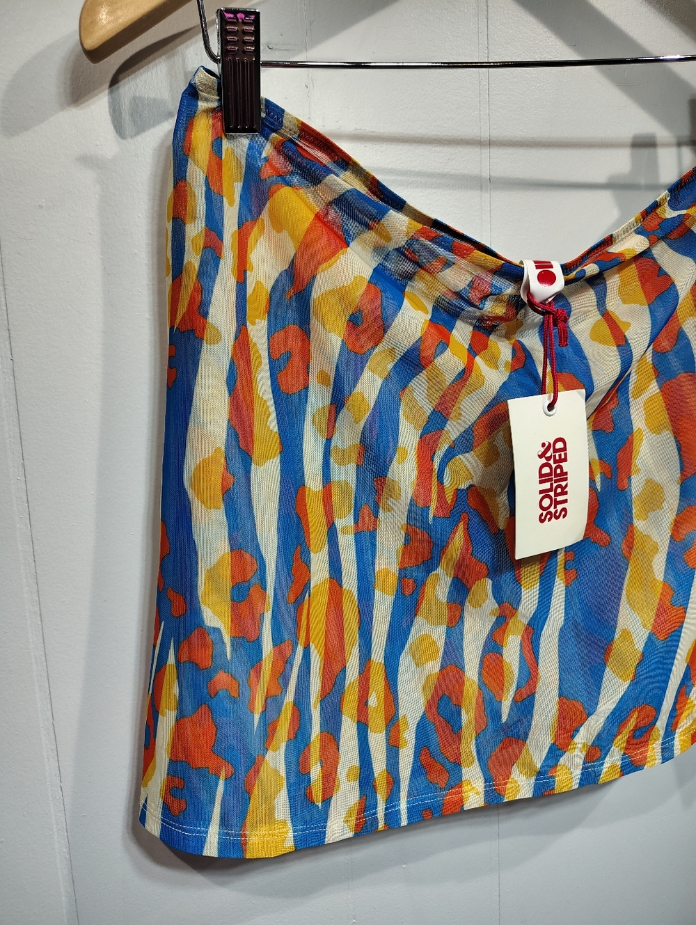 Solid & Striped The Lana Skirt Cover-Up Mesh Leopard Zebra Print Size L NWT - Picture 2 of 4